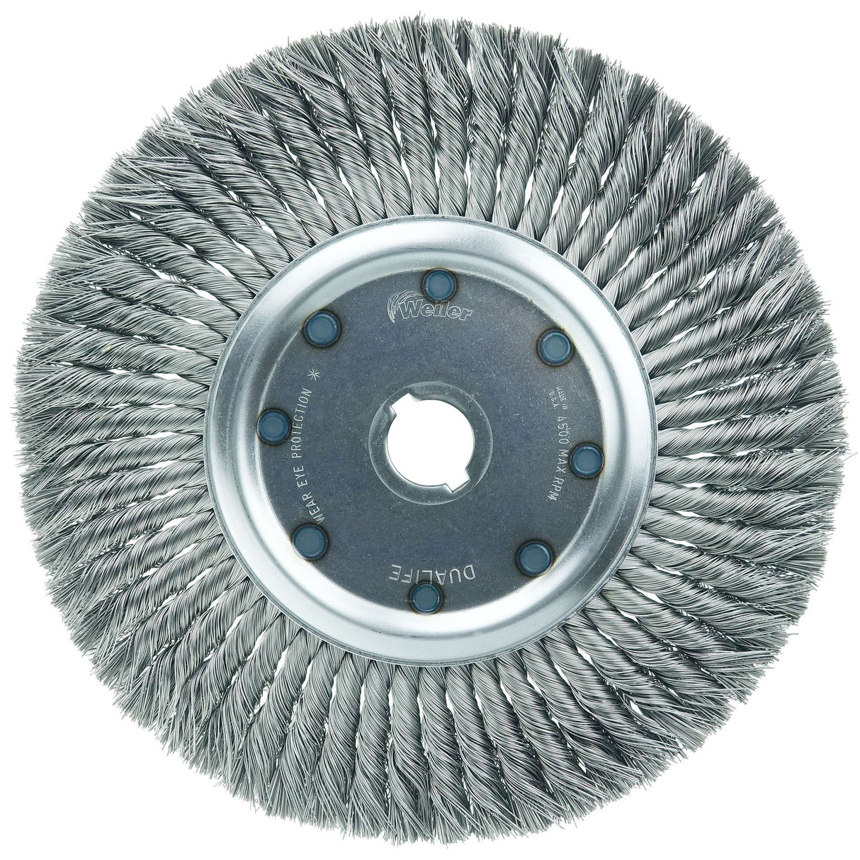 12" Cepillo Circular de Alambre Trenzado, Tipo Estándar, .020", 1-1/4" Weiler