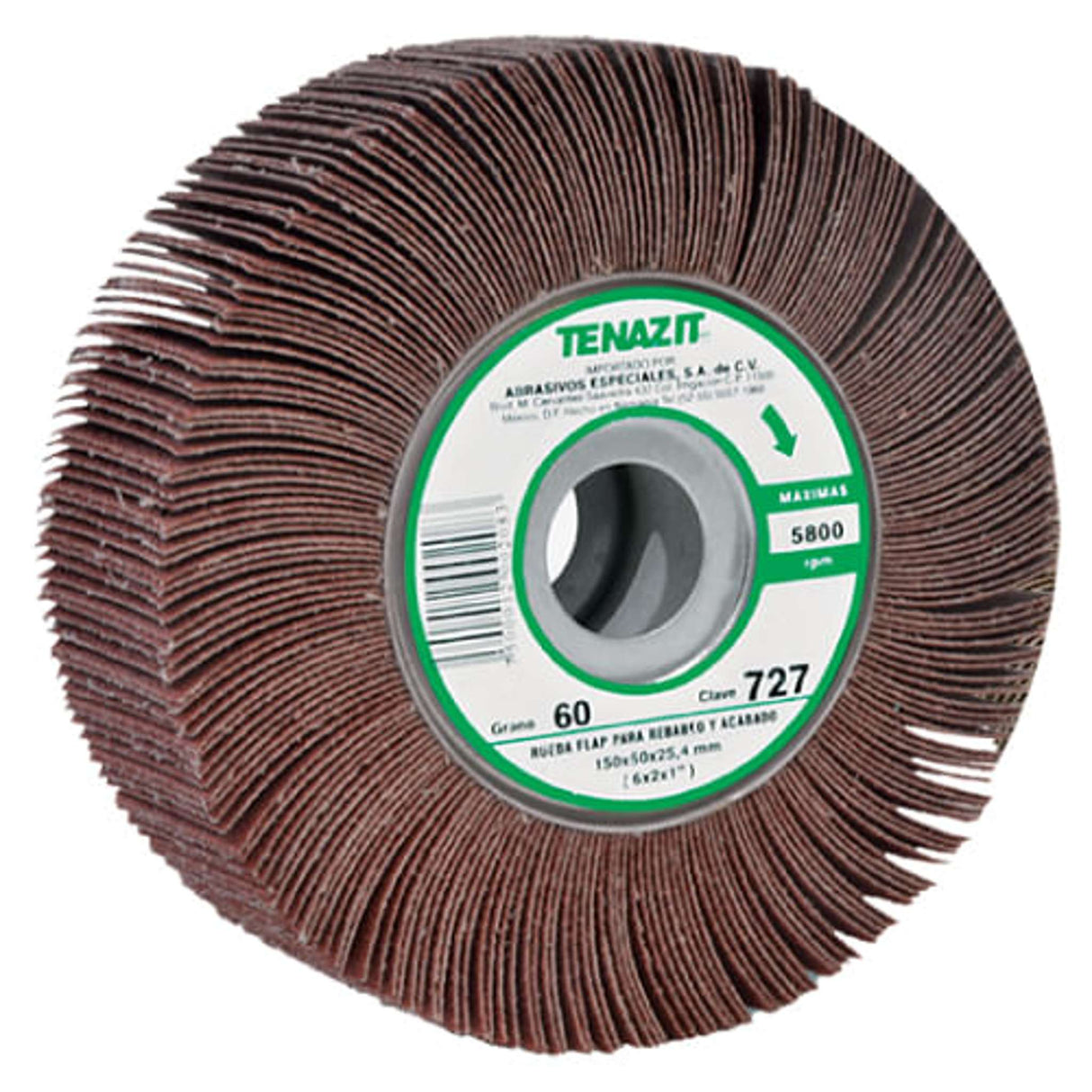 Banda de lija,Espesor 19mmX457mm,Diámetro , Grano 120 Abrasivos Especiales