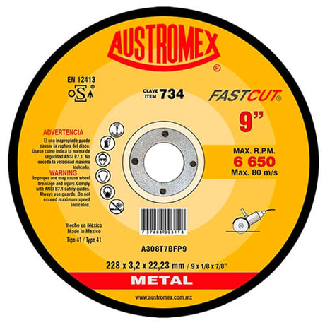 Rueda vitrificada,Espesor 2.2mm,Diámetro 600mm, Barreno 203.2mm Abrasivos Especiales