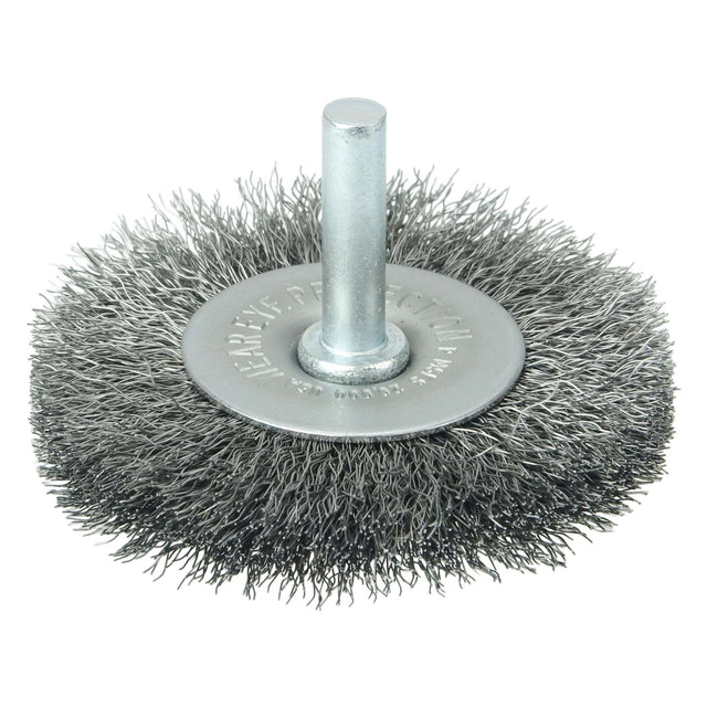 2-1/2" Cepillo Circular de Alambre Ondulado con Vástago, .008" , Vástago 1/4" Weiler