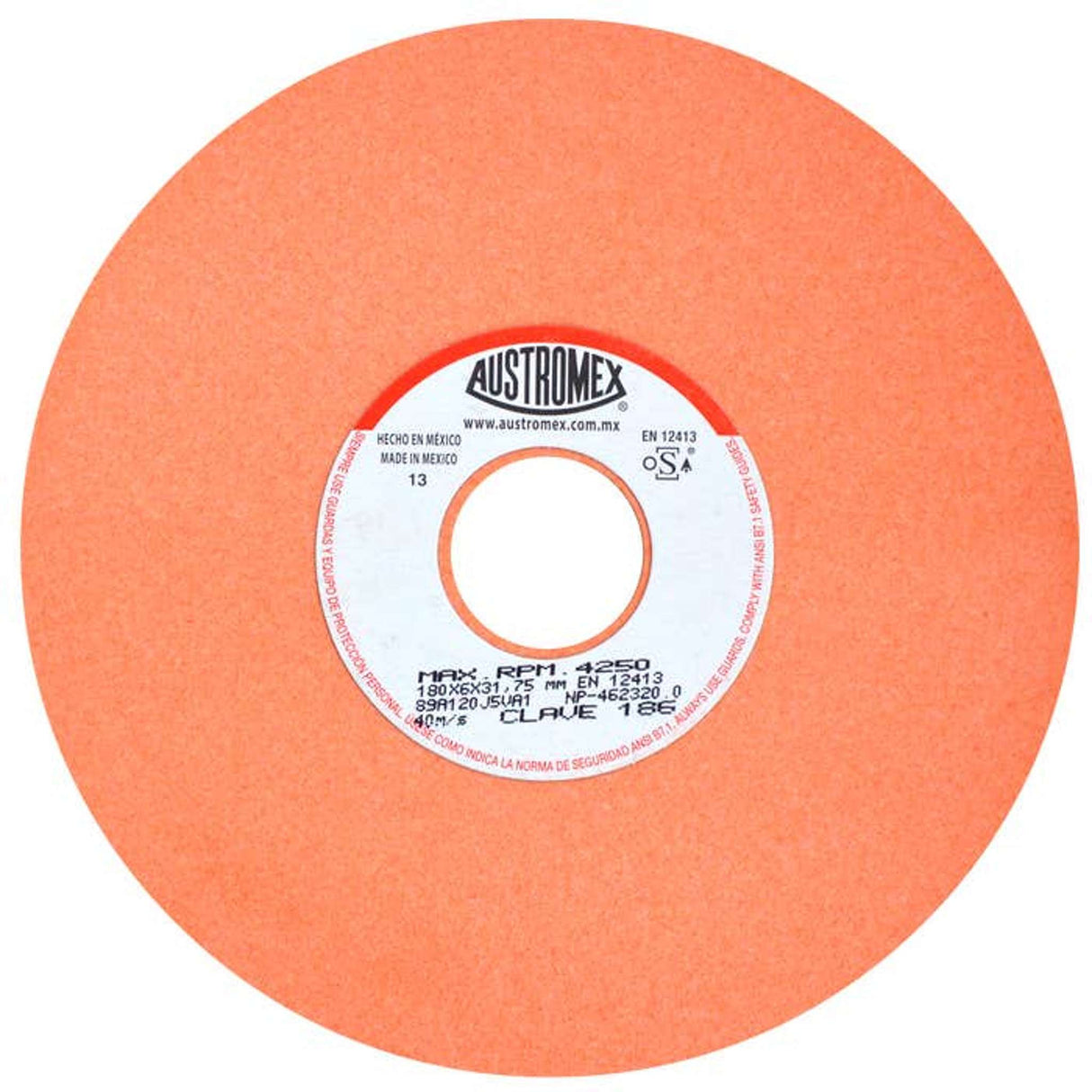 Rueda abrasiva para rectificado de tipo 1, 7 pulg X 1/4 pulg X 1-1/4 pulg de grano 120