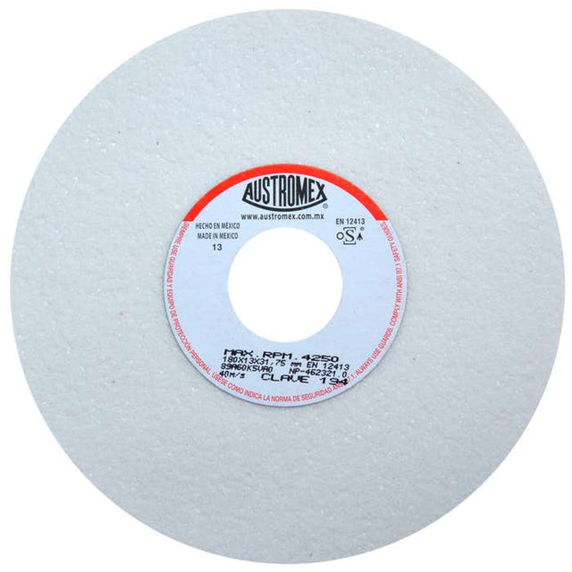 Rueda abrasiva para rectificado de tipo 1, 7 pulg X 1/2 pulg X 1-1/4 pulg de grano 60 Austromex