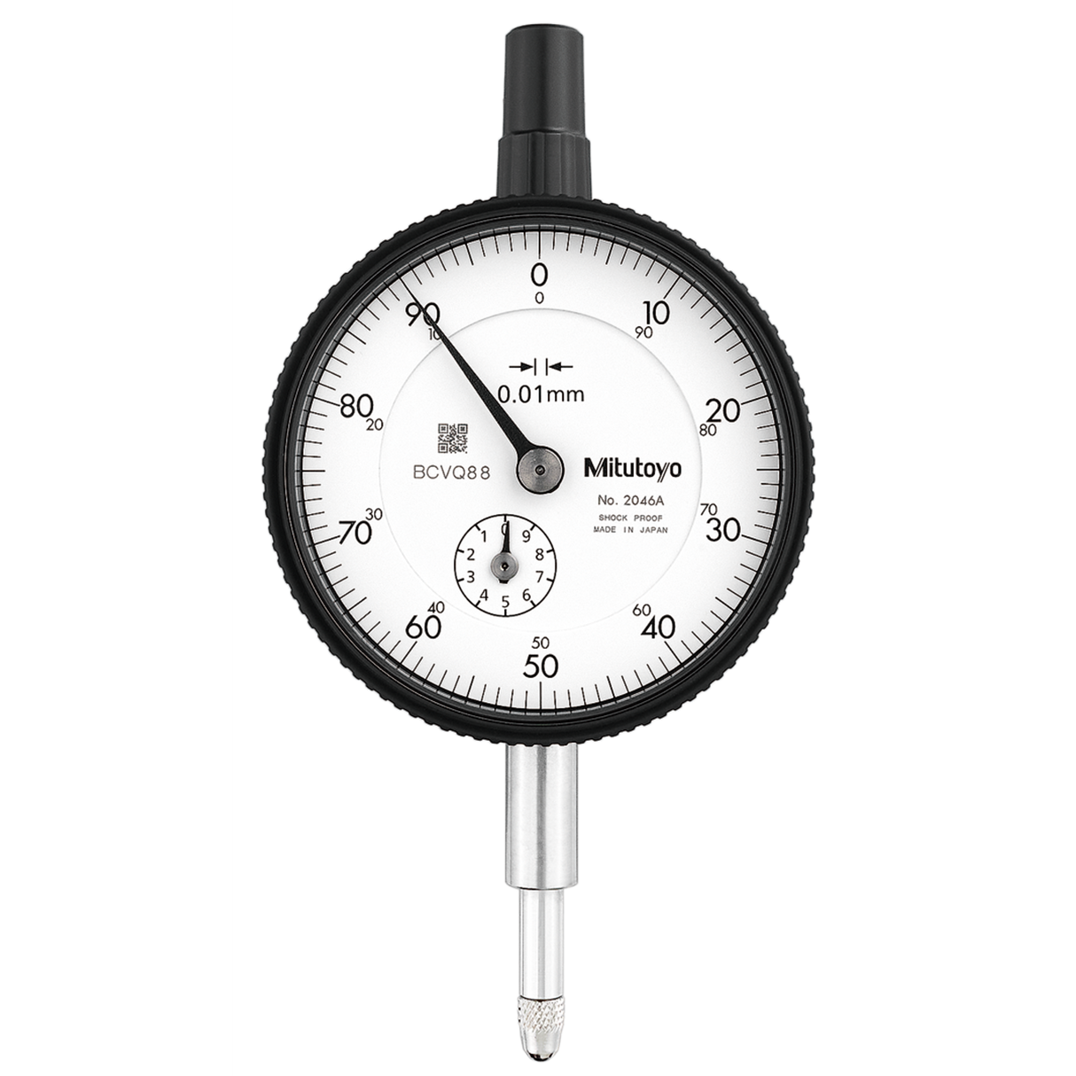 Indicador de carátula, tapa plana, Tipo ANSI/AGD  cojinete enjoyado, 10mm, 0,01mm