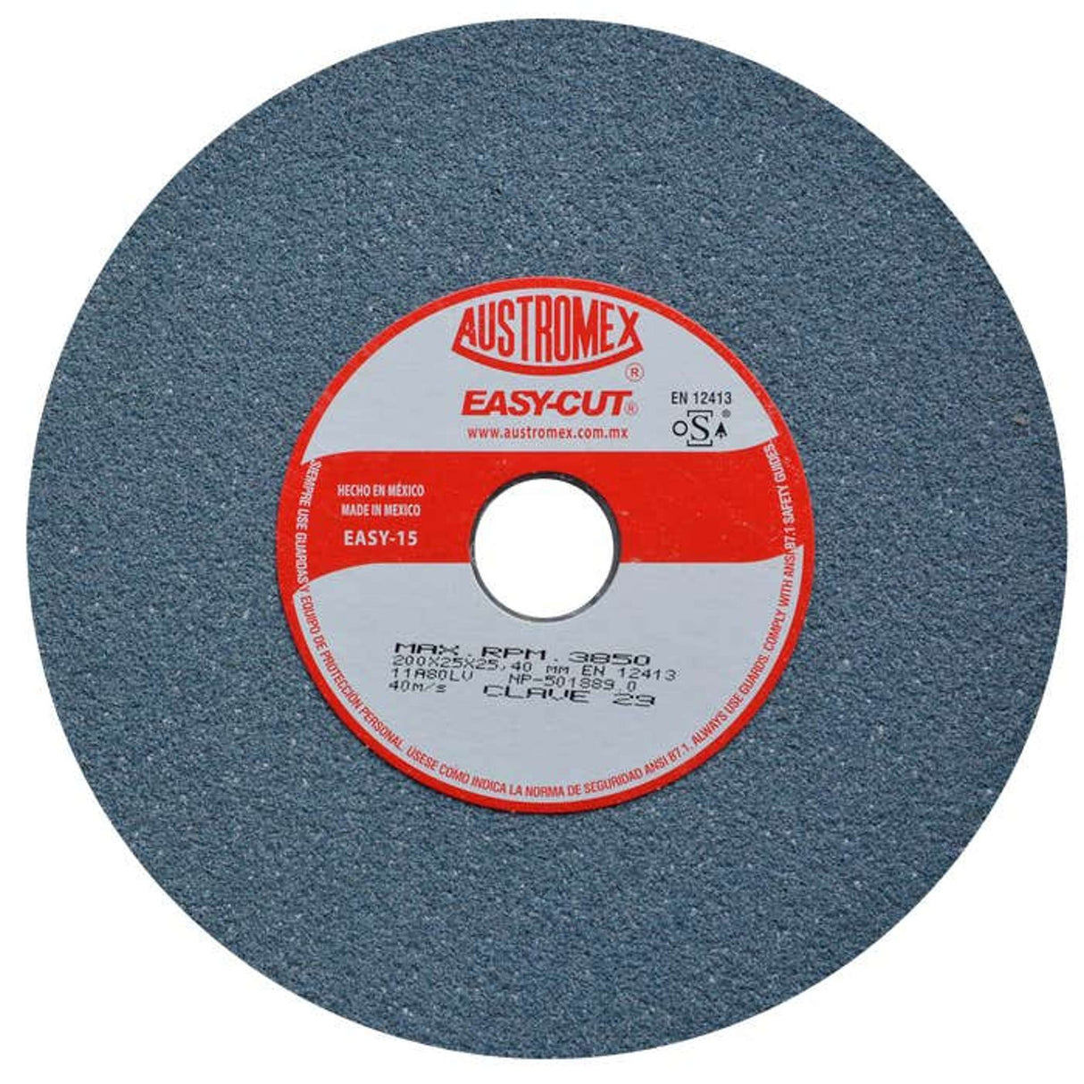 Rueda abrasiva para rectificado de tipo RT 1, 8 pulg X 1 pulg X 1 pulg de grano 80