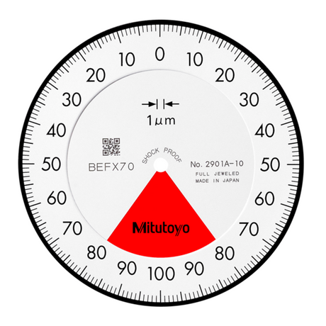 Indicador de carátula, tapa con oreja, Tipo ISO una revolución, cojinete enjoyado, a prueba de golpes, 0,16mm, 0,001mm Mitutoyo