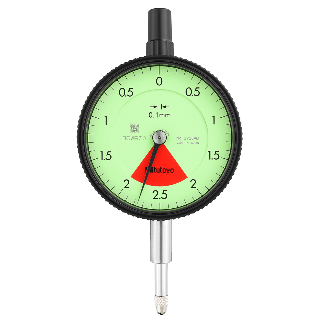 Indicador de carátula, tapa plana, Tipo ISO Una revolución, a prueba de golpes, 4mm, 0,01mm