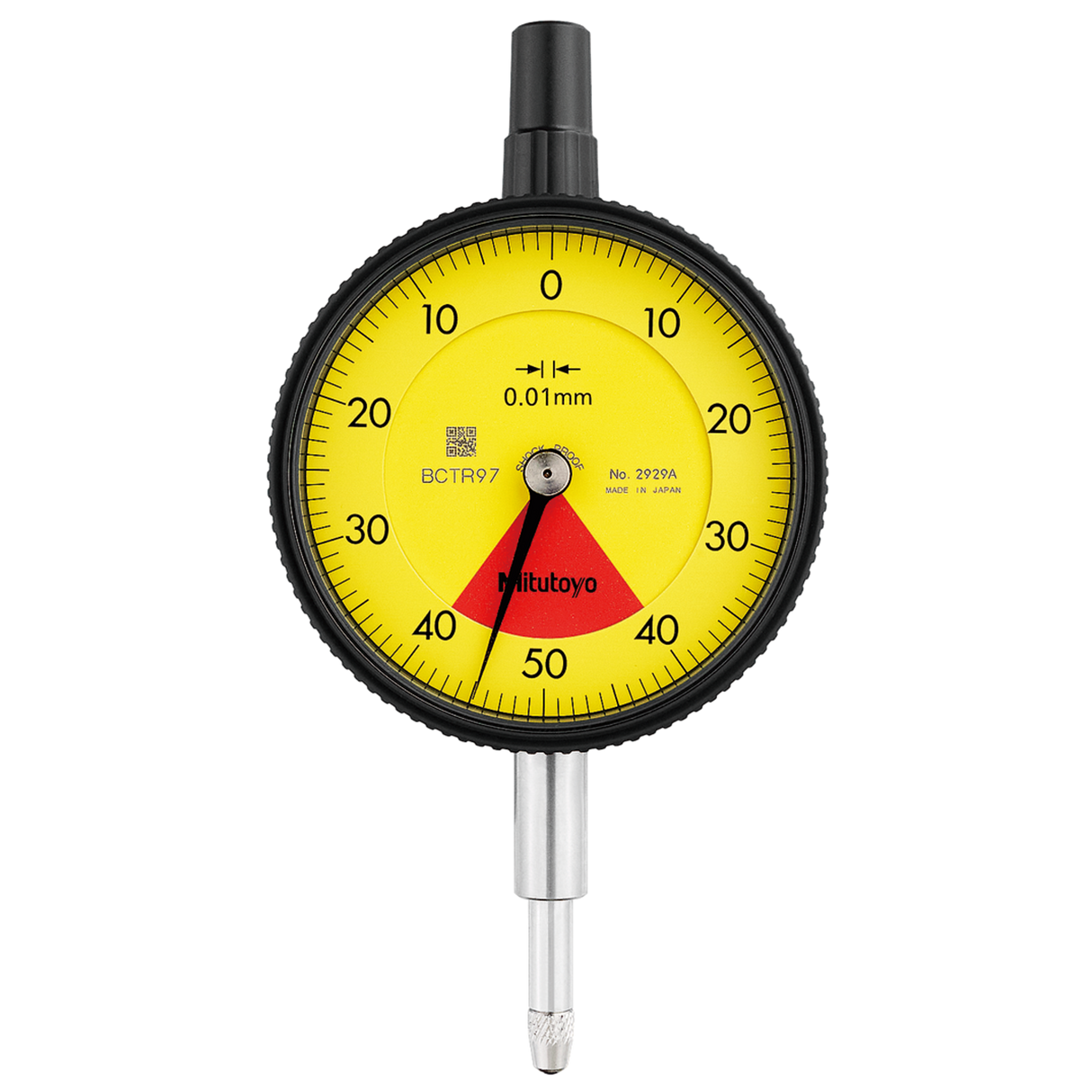 Indicador de carátula, tapa con oreja, Tipo ISO Una revolución, a prueba de golpes, 0,8mm, 0,01mm