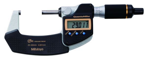 Micrómetro Digital para Exteriores QuantuMike de 25-50 mm, Fuerza de Medición de 7 a 12 N, Sin Salida de Datos - Herramental