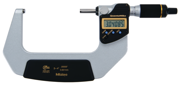 Micrómetro Digital para Exteriores QuantuMike de 3-4 pulg, Fuerza de Medición de 7 a 12 N, Sin Salida de Datos - Herramental