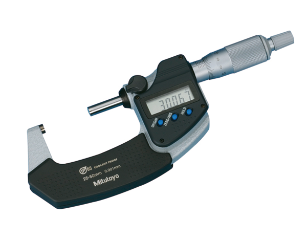 Micrómetro Digital para Exteriores Con Protección IP65 de 25-50 mm, Fuerza de Medición de 5 a 10 N, Sin Salida de Datos - Herramental