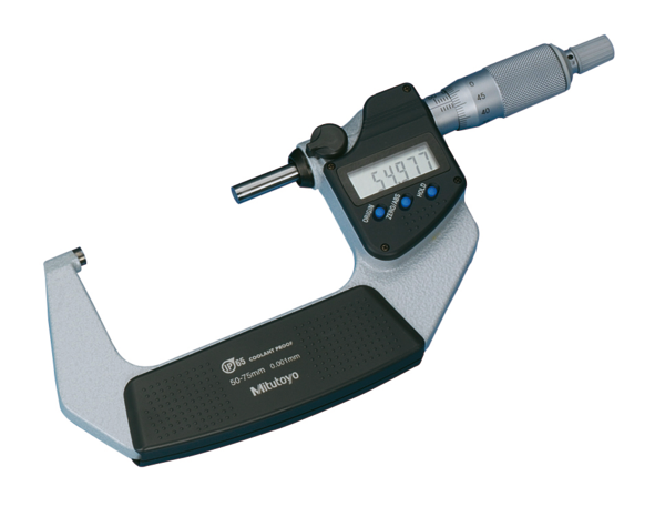 Micrómetro Digital para Exteriores Con Protección IP65 de 50-75 mm, Fuerza de Medición de 5 a 10 N, Sin Salida de Datos - Herramental