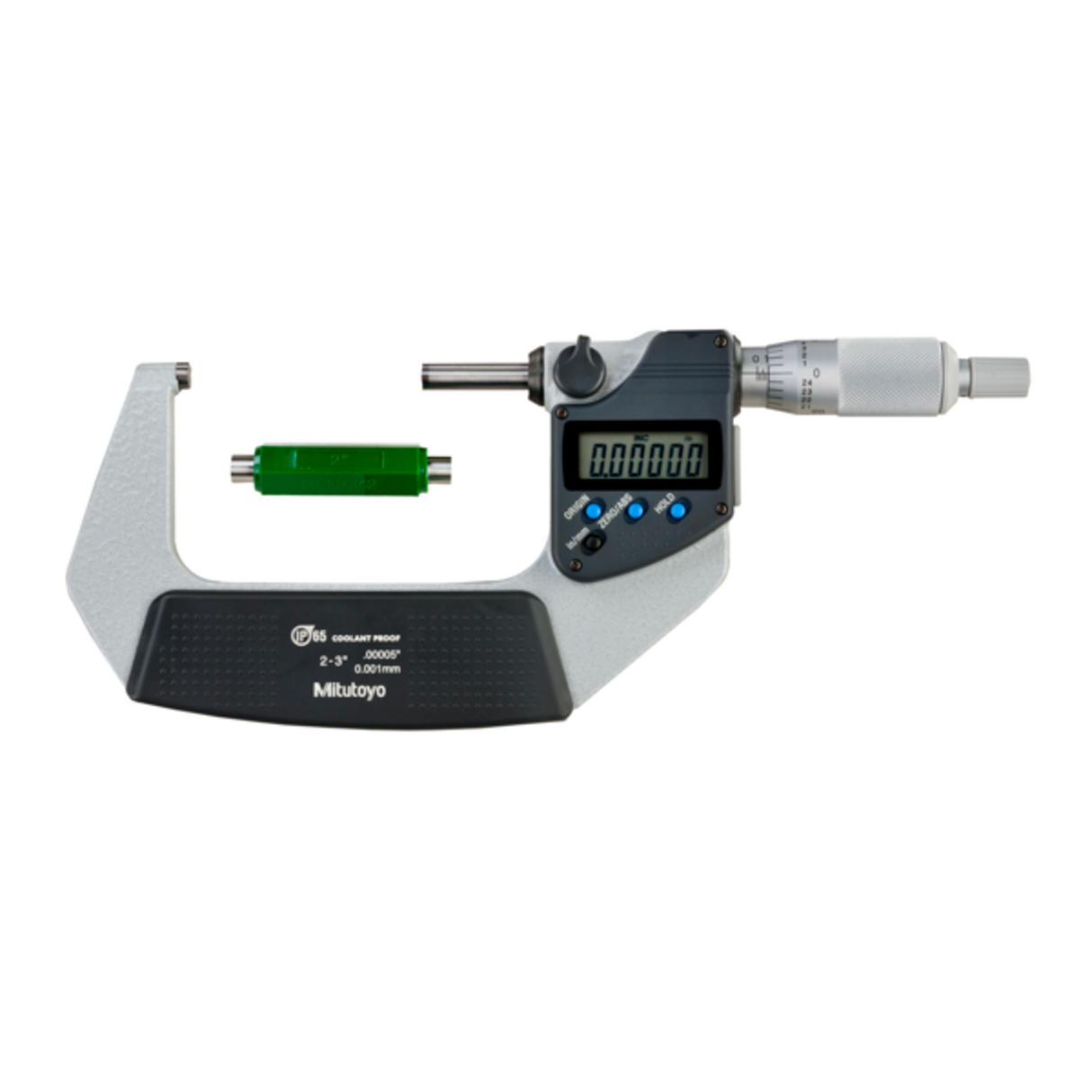 Micrómetro Digital para Exteriores A Prueba de Refrigerantes, Intervalo de 2-3 pulg, Fuerza de Medición de 5 a 10 N, Con Salida de Datos