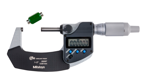 Micrómetro Digital para Exteriores Con Protección IP65 de 1-2 pulg, Fuerza de Medición de 7 a 12 N, Sin Salida de Datos - Herramental
