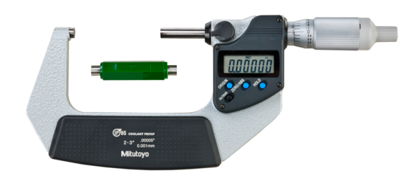 Micrómetro Digital para Exteriores Con Protección IP65 de 2-3 pulg, Fuerza de Medición de 7 a 12 N, Sin Salida de Datos - Herramental