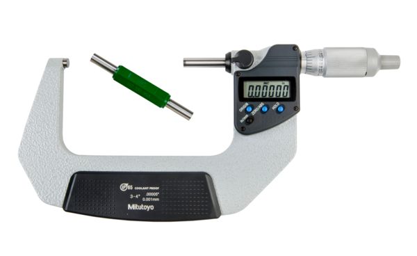 Micrómetro Digital para Exteriores Con Protección IP65 de 3-4 pulg, Fuerza de Medición de 7 a 12 N, Sin Salida de Datos - Herramental