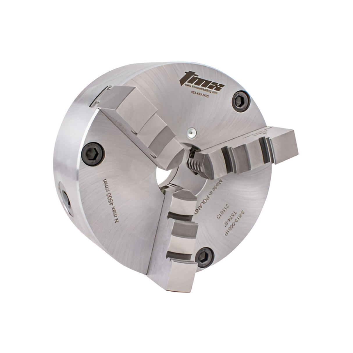 Chuck universal 10", 3 mordazas, respaldo plano