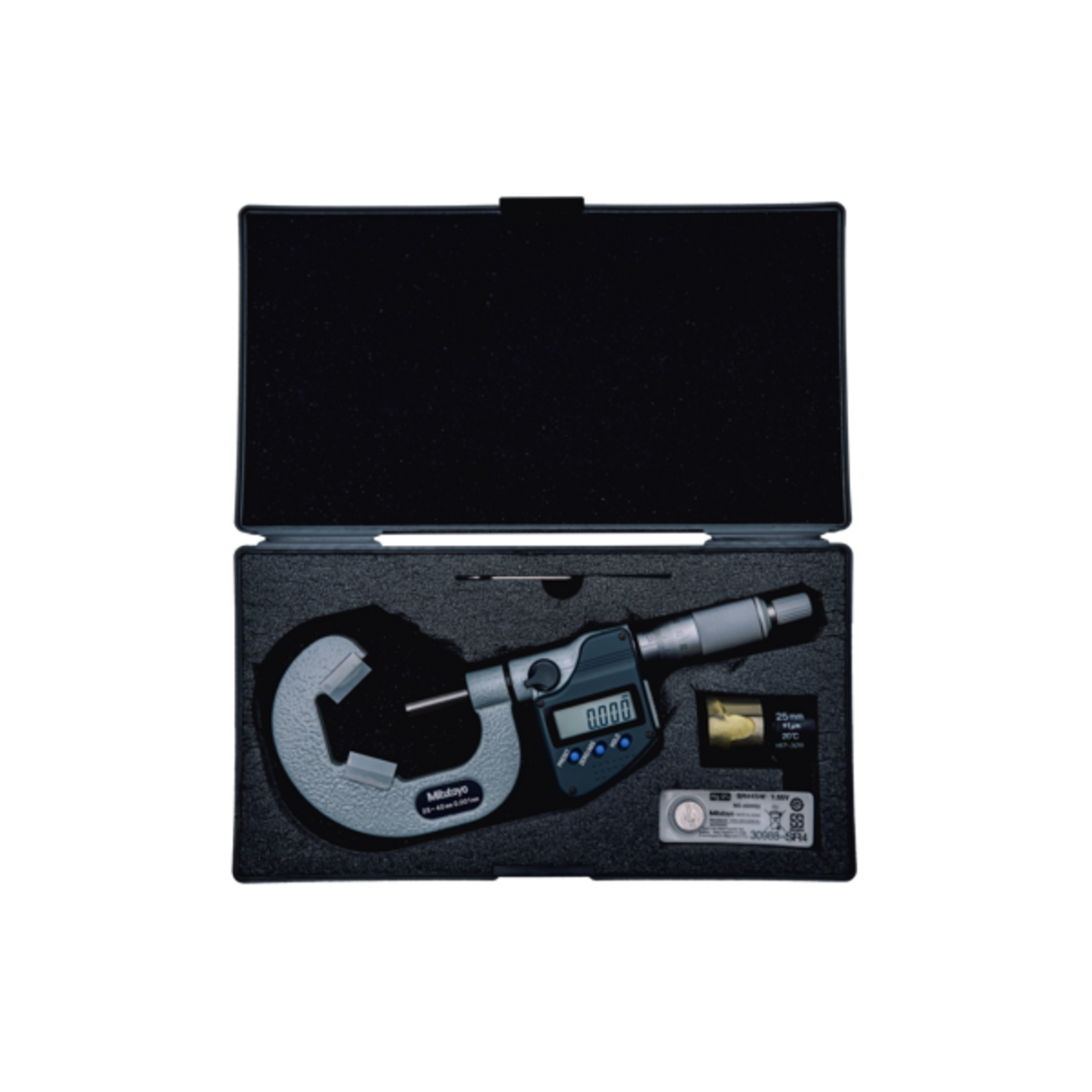 Micrómetro Digital para Exteriores Con topes en V, Intervalo de 25-40 mm, Fuerza de Medición de 5 a 10 N, Con Salida de Datos