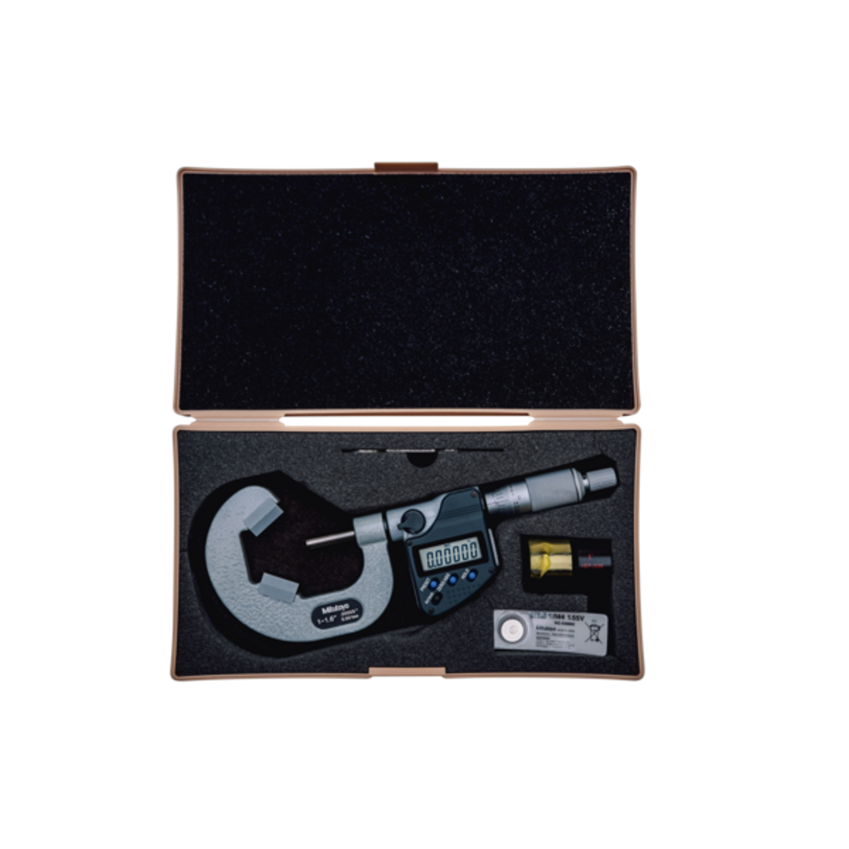 Micrómetro Digital para Exteriores Con topes en V, Intervalo 1-1.6 pulg Con Salida de Datos