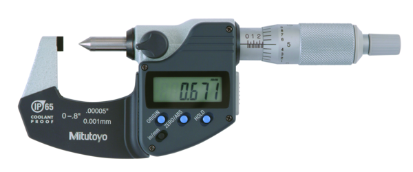 Micrómetros digimatic para altura de conectores IP65 pulg/mm, 0-0,8 pulg - Herramental