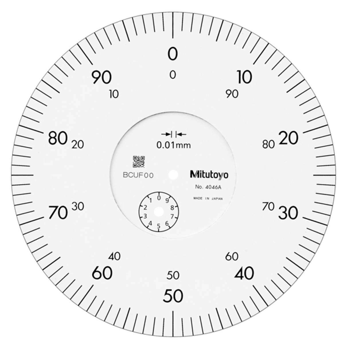 Indicador de carátula, tapa con oreja, Tipo ISO 10mm, 0,01mm Mitutoyo