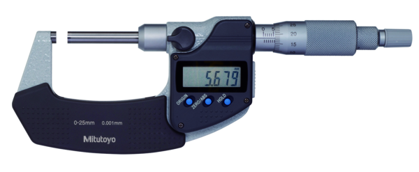 Micrómetro Digital para Exteriores Tipo husillo sin rotación 0-25 mm, 5 a 10 N, Con Salida de Datos - Herramental
