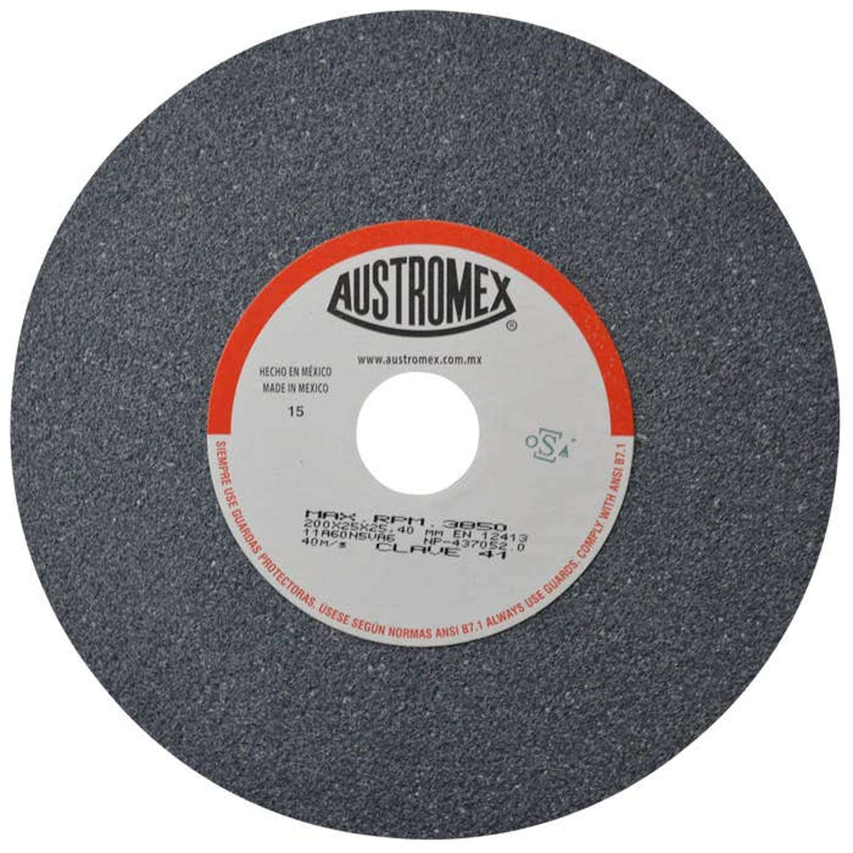 Rueda abrasiva para rectificado de tipo 1, 8 pulg X 1 pulg X 1 pulg de grano 60