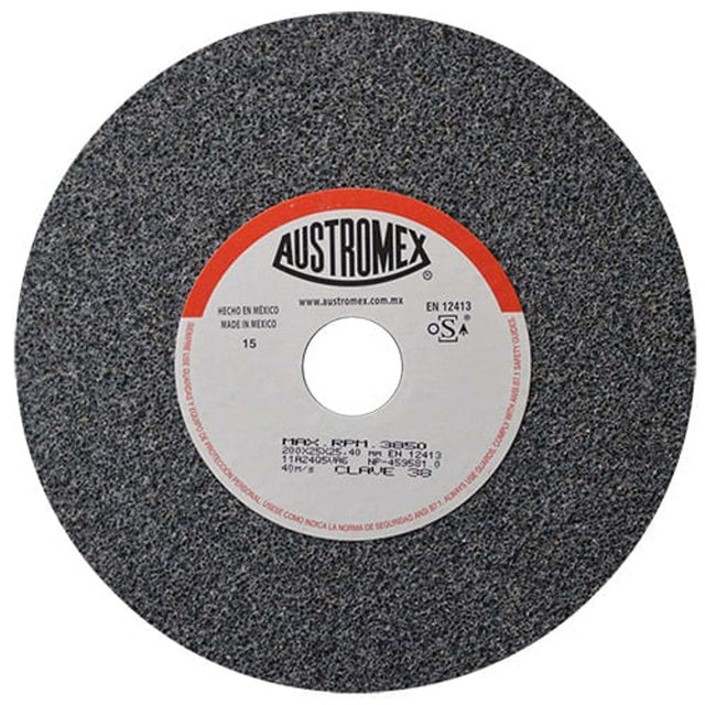 Rueda vitrificada gris,Espesor 1",Diámetro 8",Grano 24Acabado burdo, barreno 1" Abrasivos Especiales