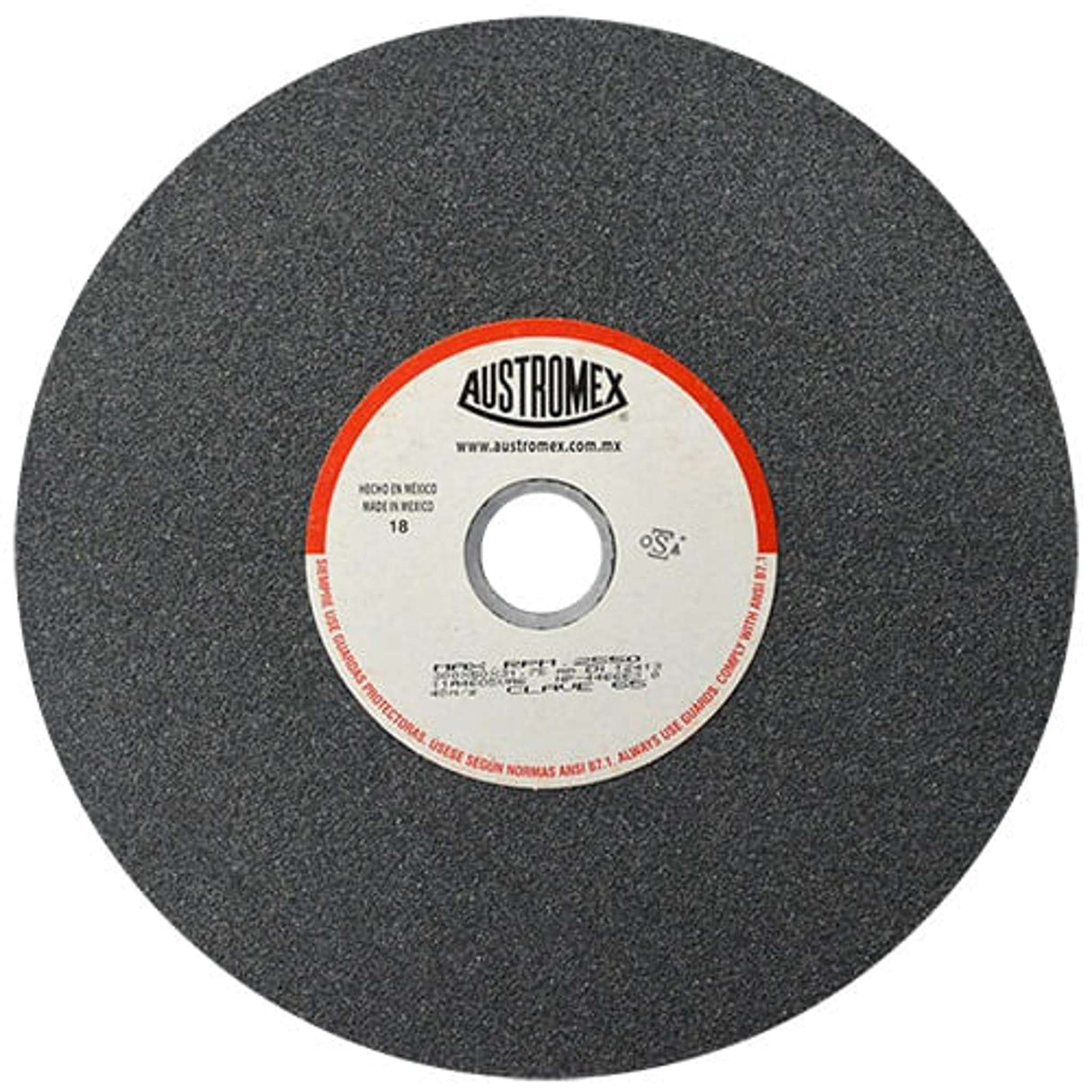 Rueda vitrificada gris,Espesor 1-1/4",Diámetro 12",Grano 46Acabado medio, barreno 2" Abrasivos Especiales