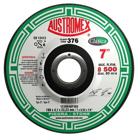Disco de desbaste y corte,Espesor 5/32",Diámetro 7",Grano Barreno 7/8" Abrasivos Especiales
