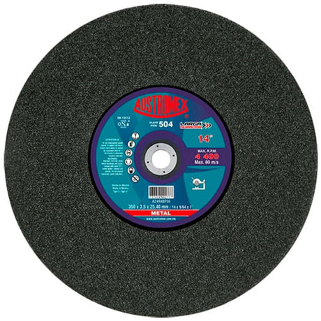 Disco metalografico,Espesor 9/64",Diámetro 14", Barreno 1" Abrasivos Especiales