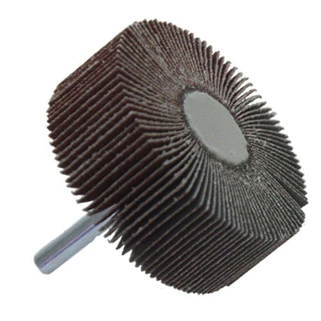 Rueda Flap,Espesor 1",Diámetro 2-1/2", Grano 80,Vastago 1/4" Abrasivos Especiales