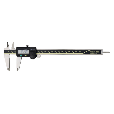 Calibrador digital ABS AOS, puntas de carburo. 0-200mm, Cuchilla, Rodillo  para el pulgar,  Salida de datos. Mitutoyo