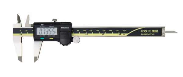 Calibrador digital ABS AOS pulg/mm, 0-6 pulg, Cuchilla,  Rodillo para pulgar, salida de datos - Herramental