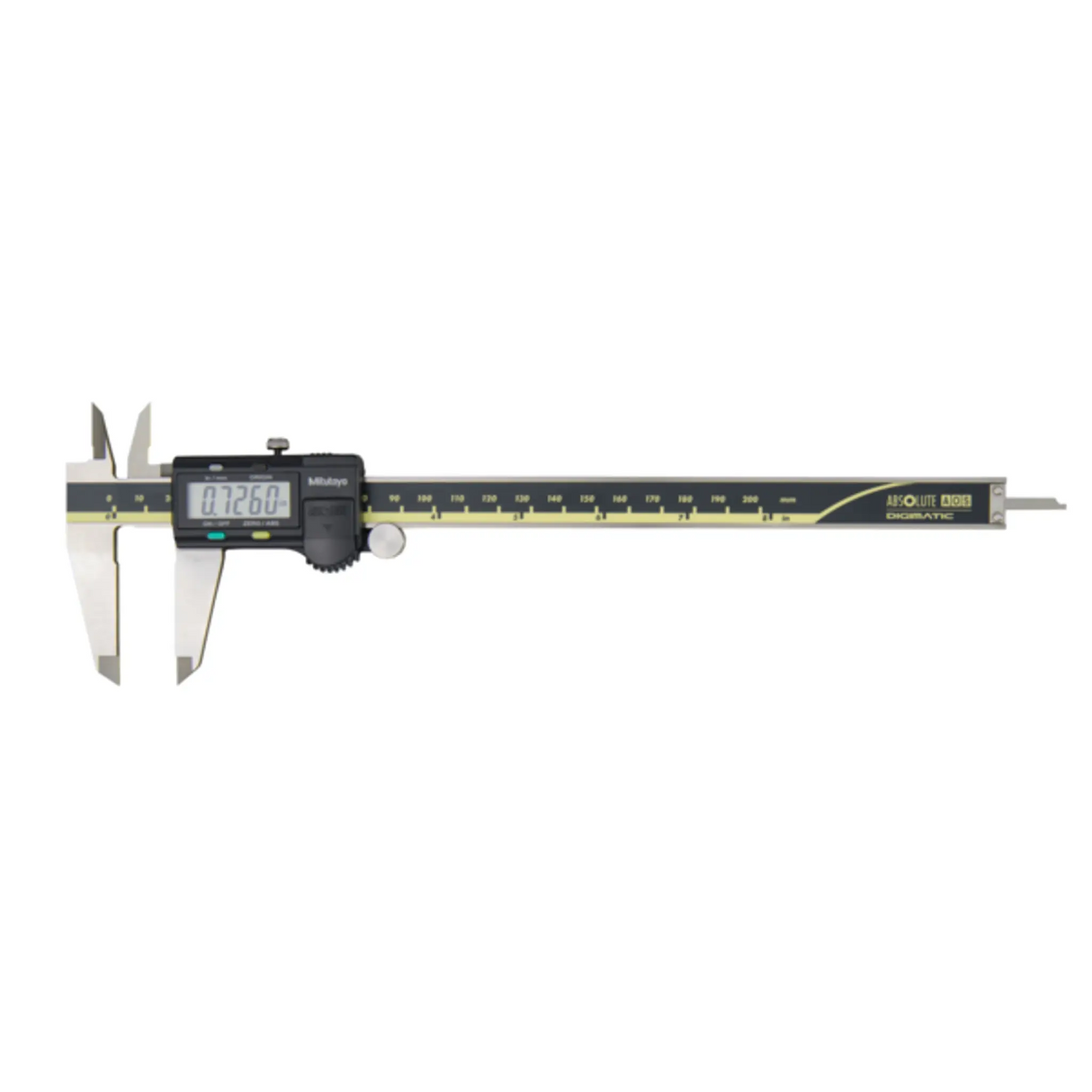 Calibrador digital ABS AOS pulg/mm, 0-8 pulg, Cuchilla,  Rodillo para pulgar, salida de datos Mitutoyo