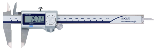 Calibrador ABS digital a prueba de refrigerante IP67 0-150mm, Cuchilla, Rodillo  para el pulgar, sin salida de datos - Herramental