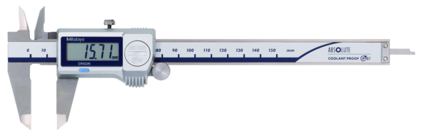 Calibrador ABS digital a prueba de refrigerante IP67 0-150mm, Rodillo para el pulgar, puntas de carburo - Herramental