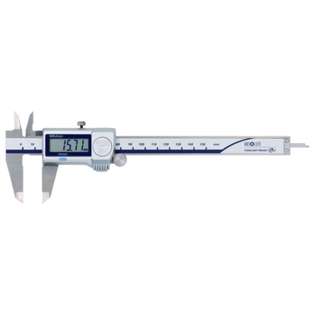 Calibrador ABS digital a prueba de refrigerante IP67 0-150mm, Rodillo para el pulgar, puntas de carburo Mitutoyo