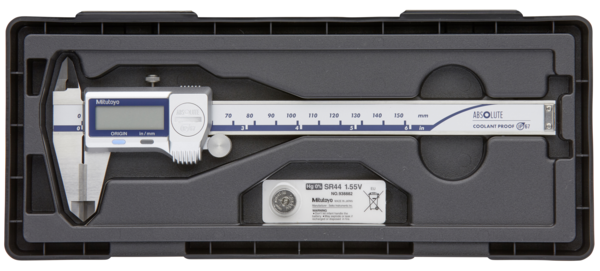 Calibrador ABS digital a prueba de refrigerante IP67 pulg/mm, 0-6 pulg, Rodillo para el pulgar, puntas de carburo. - Herramental