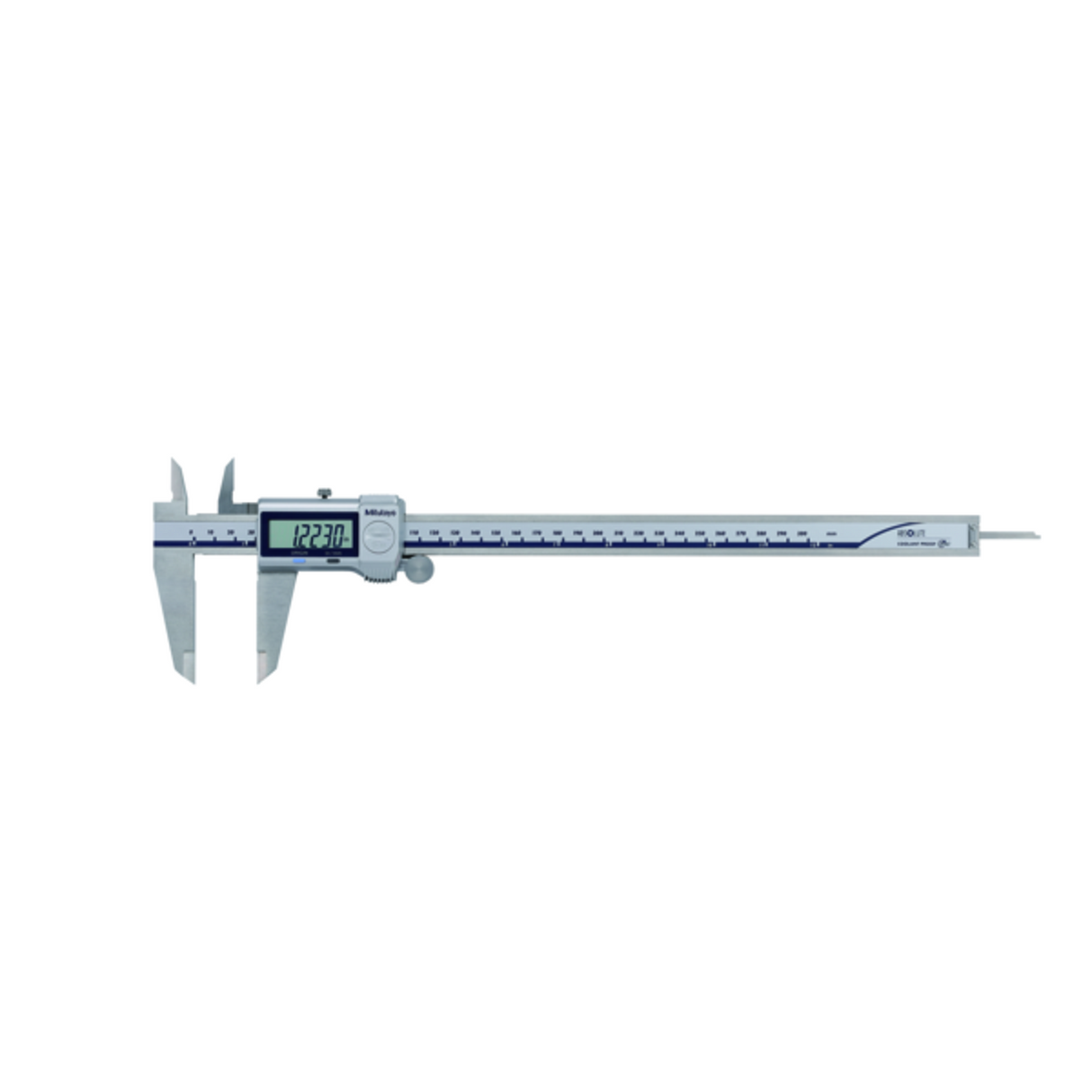 Calibrador ABS digital a prueba de refrigerante IP67 pulg/mm, 0-12 pulg, Rodillo  para el pulgar Mitutoyo
