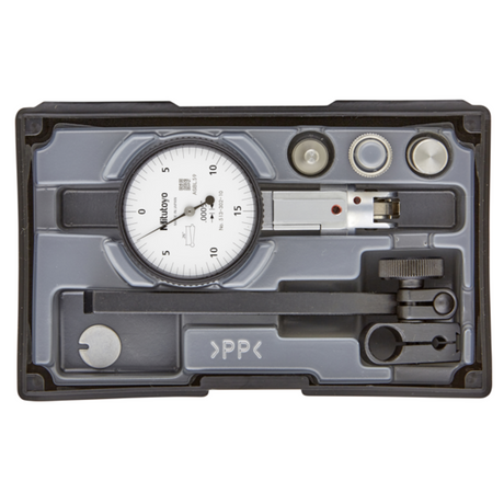 Indicador de carátula tipo palanca, Tipo Universal 0,03 pulg, 0,0005 pulg, Juego completo, con base