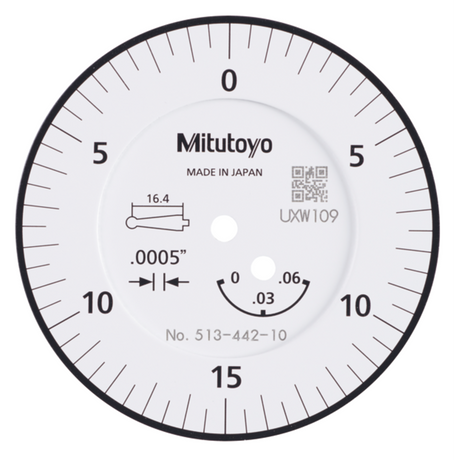 Indicador de carátula tipo palanca, Horiz. Cara de 20° 0,06 pulg, 0,0005 pulg, 4/9,52mm Vástago,base,