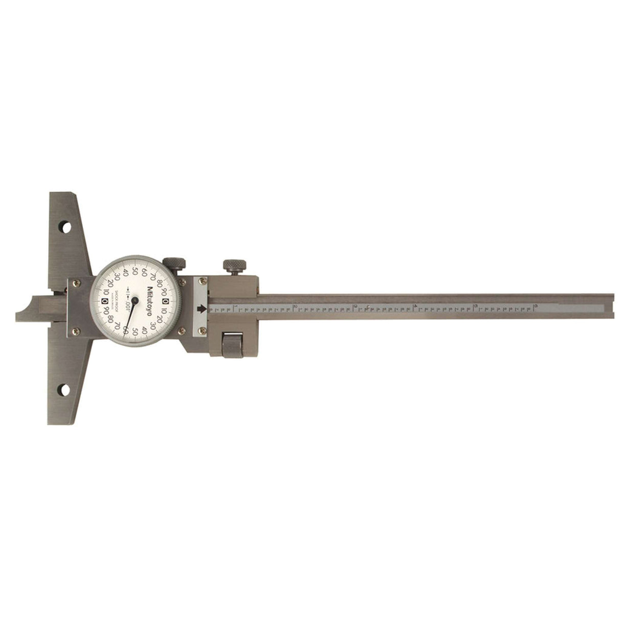 Medidor de profundidad Vernier con carátula 0-6 pulg, con Ajuste fino Mitutoyo