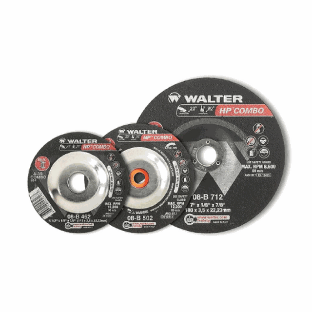 Disco para corte y desbaste combo hp 4-1/2x1/8x7/8 Walter