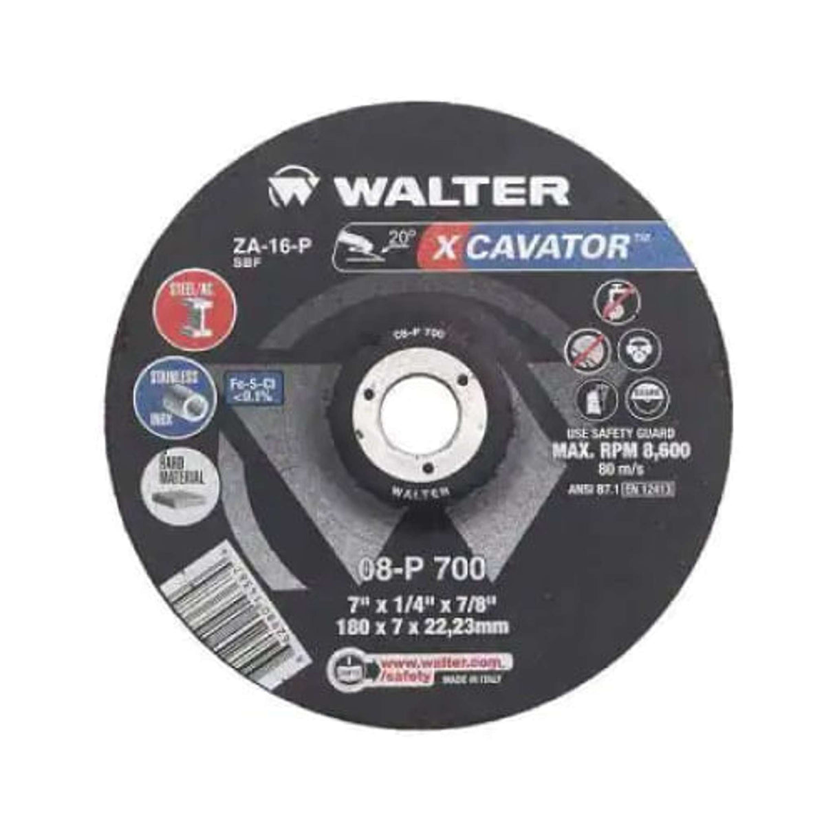 Disco de desbaste xcavator 7x1/4x7/8 Walter