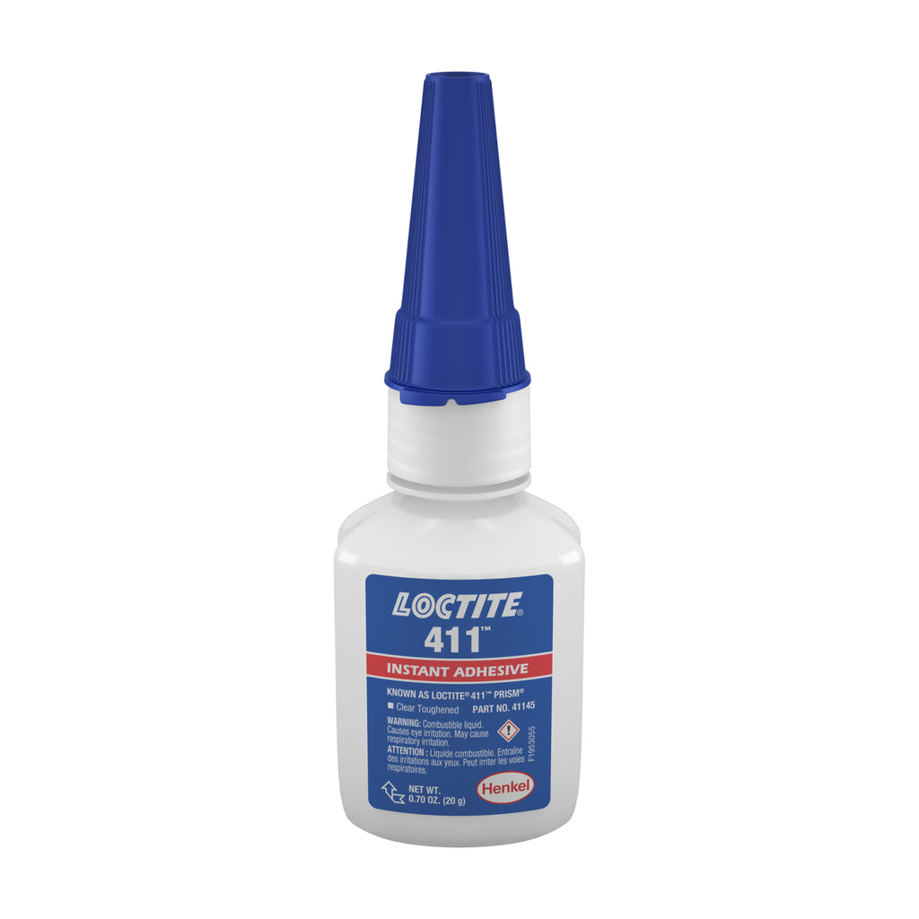 Adhesivo de Cianoacrilato de Etilo LOCTITE® 411, color Blanco, presentación 20 gr