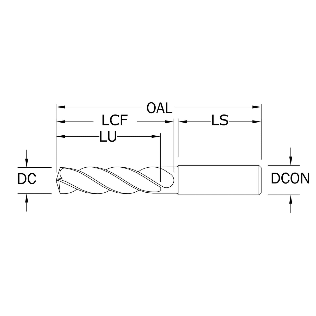 Broca de Alto Rendimiento Diám. 5/16 pulg, 2 Flautas, Recubriemiento de Ti-NAMITE-A (AlTiN) SGS