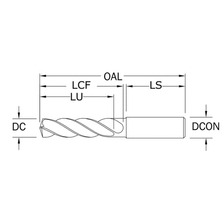 Broca de Alto Rendimiento Diám. 3.90mm, 2 Flautas, Recubriemiento de Ti-NAMITE-A (AlTiN)