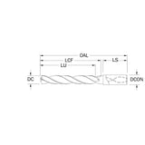 Broca de Alto Rendimiento Diám. 10.00mm, 2 Flautas, Recubriemiento de Ti-NAMITE-X (TX)