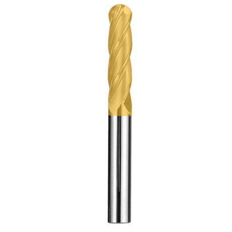 Cortador Vertical de Propósito General, Diam. 1/2 pulg, 4 Flautas, Punta Bola SGS