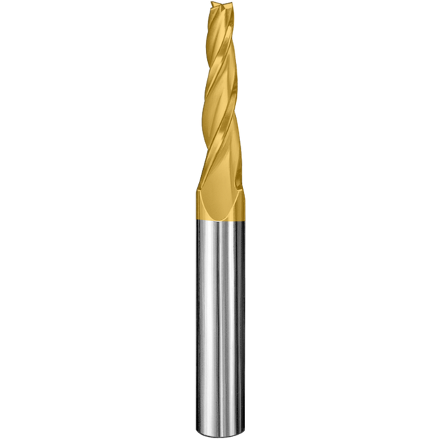 Cortador Vertical de Propósito General, Diam. 1/4 pulg, 3 Flautas, Punta Cónica Plana SGS